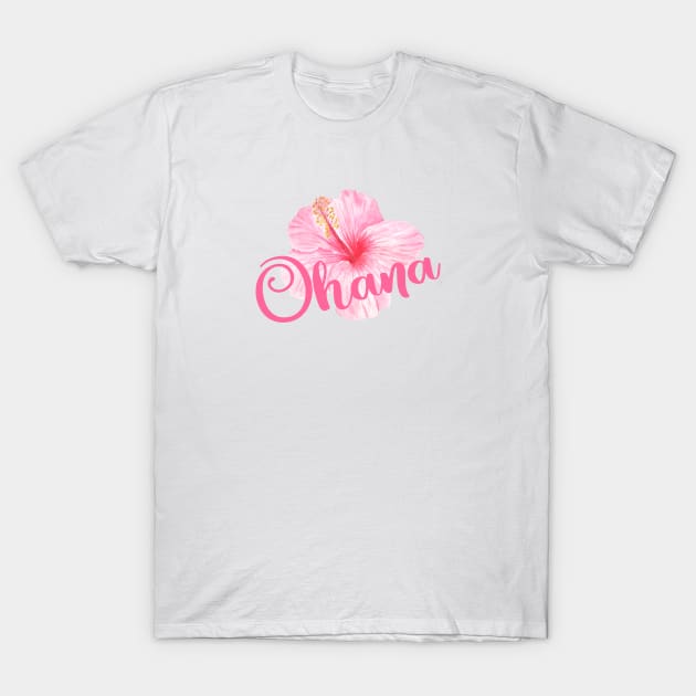 Ohana watercolor hibiscus T-Shirt by ApricotBlossomDesign